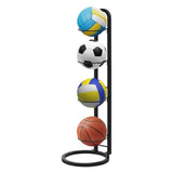 CARLA HOME 4 Tier Ball Storage Rack - Vertical Metal Stand - Black - Basketball Hoop