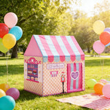 CARLA HOME Kids Ice Cream Bakery Play Tent Pink Pop Up Playhouse - Outdoor Play Equipment Play Tents & Tunnels - Close-Up Angle