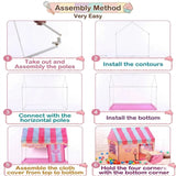 CARLA HOME Kids Ice Cream Bakery Play Tent Pink Pop Up Playhouse - Outdoor Play Equipment Play Tents & Tunnels - Extra Image