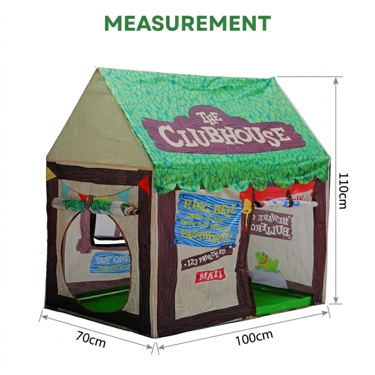 CARLA HOME Kids Clubhouse Play Tent - Green - Outdoor Play Equipment Play Tents & Tunnels