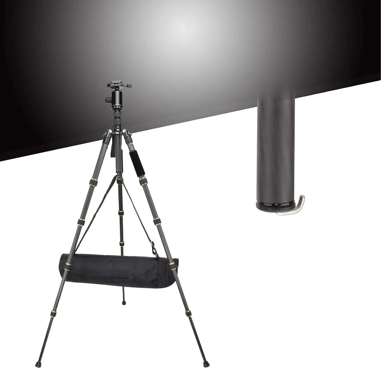 CARLA HOME Metal Monitor Stand Riser with Drawer - Black - Office - Monitor Stand Storage