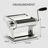 CARLA HOME Pasta Maker Machine - Hand Crank Noodle Maker - Grey - Kitchen Appliances Pasta Makers - Side View