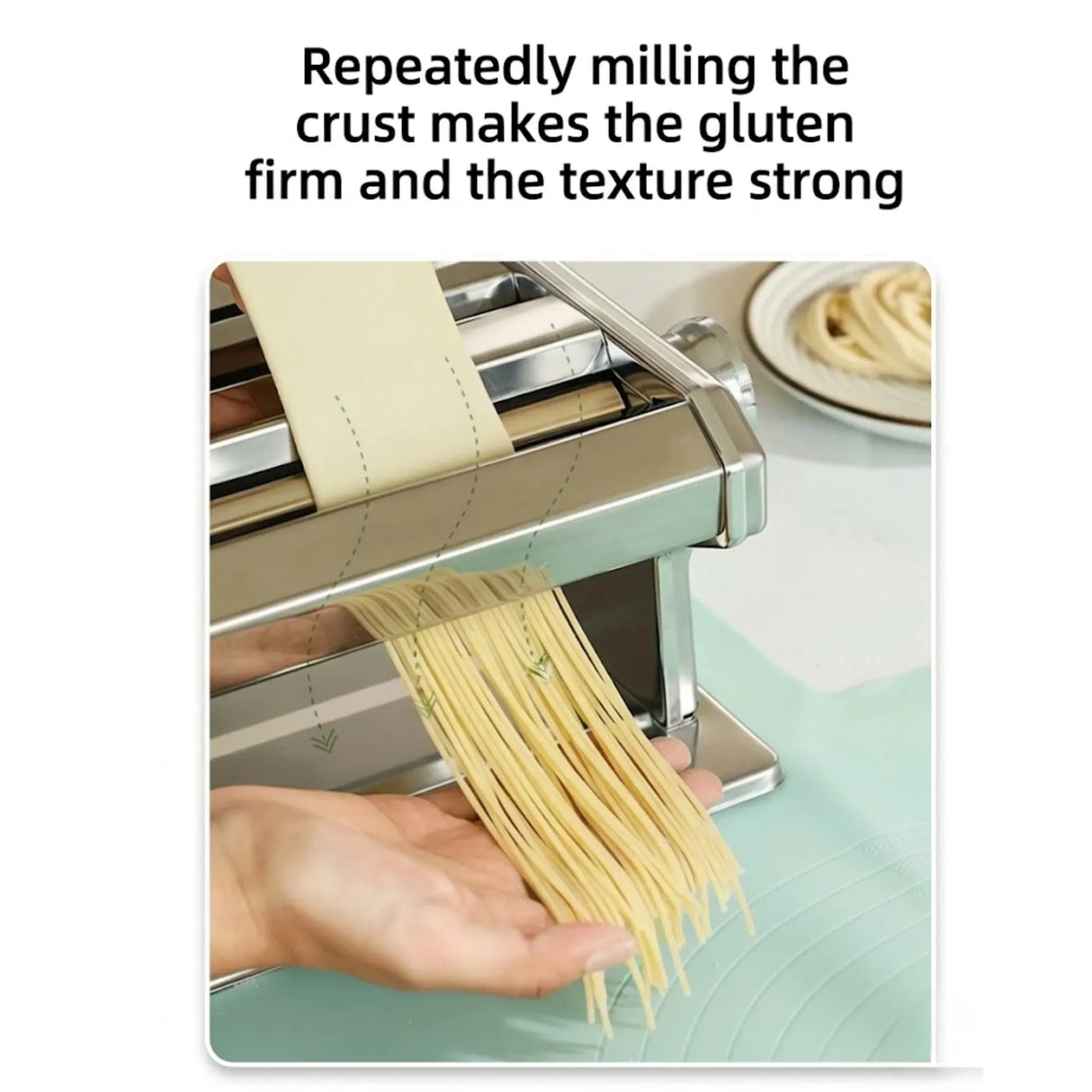 CARLA HOME Pasta Maker Machine - Hand Crank Noodle Maker - Grey - Kitchen Appliances Pasta Makers