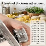 CARLA HOME Pasta Maker Machine - Hand Crank Noodle Maker - Grey - Kitchen Appliances Pasta Makers - Close-Up Angle