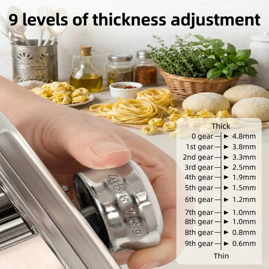 CARLA HOME Pasta Maker Machine - Hand Crank Noodle Maker - Grey - Kitchen Appliances Pasta Makers