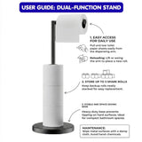 CARLA HOME Toilet Paper Holder Stand with Storage - Black - METAL - Bathroom Accessories Toilet Paper Holders - Side View