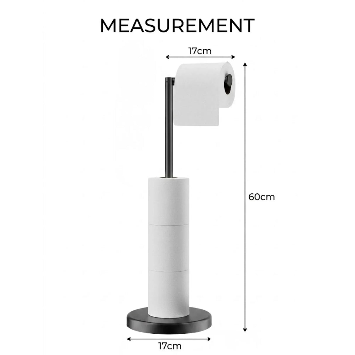 CARLA HOME Toilet Paper Holder Stand with Storage - Black - METAL - Bathroom Accessories Toilet Paper Holders