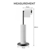 CARLA HOME Toilet Paper Holder Stand with Storage - Black - METAL - Bathroom Accessories Toilet Paper Holders - Top-Down View