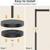 CARLA HOME Toilet Paper Holder Stand with Storage - Black - METAL - Bathroom Accessories Toilet Paper Holders - Rear View