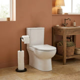 CARLA HOME Toilet Paper Holder Stand with Storage - Black - METAL - Bathroom Accessories Toilet Paper Holders - Low Angle