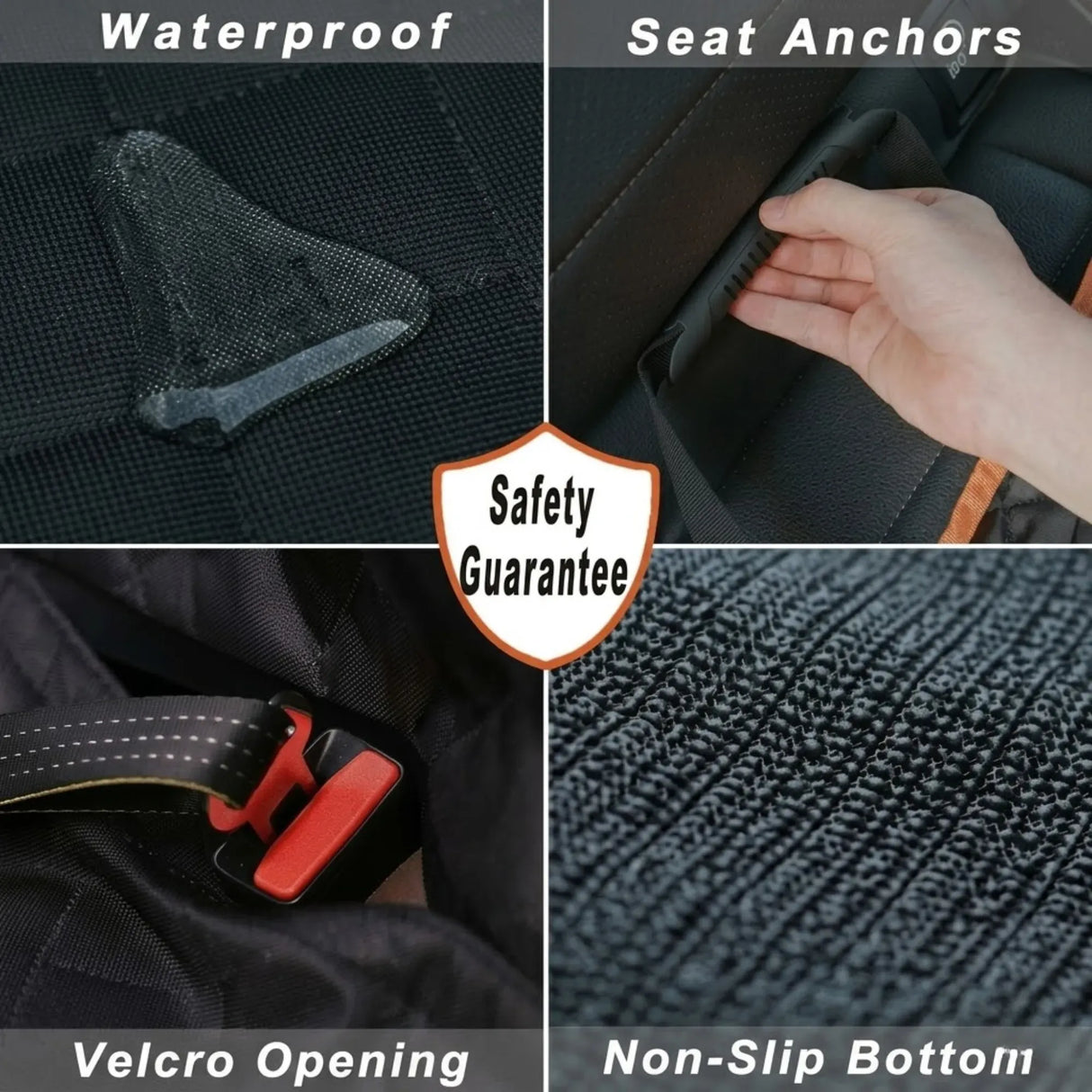 CARLA HOME Waterproof Dog Car Seat Cover Hammock - Black - Nylon - Dog Set Cover