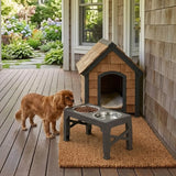 CARLA HOME Raised Dog Bowl Stand - 4 - Height Adjustable - Black - Pet Feeder - Metal - Extra Image