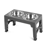 CARLA HOME Raised Dog Bowl Stand - 4 - Height Adjustable - Black - Pet Feeder - Metal - Extra Image