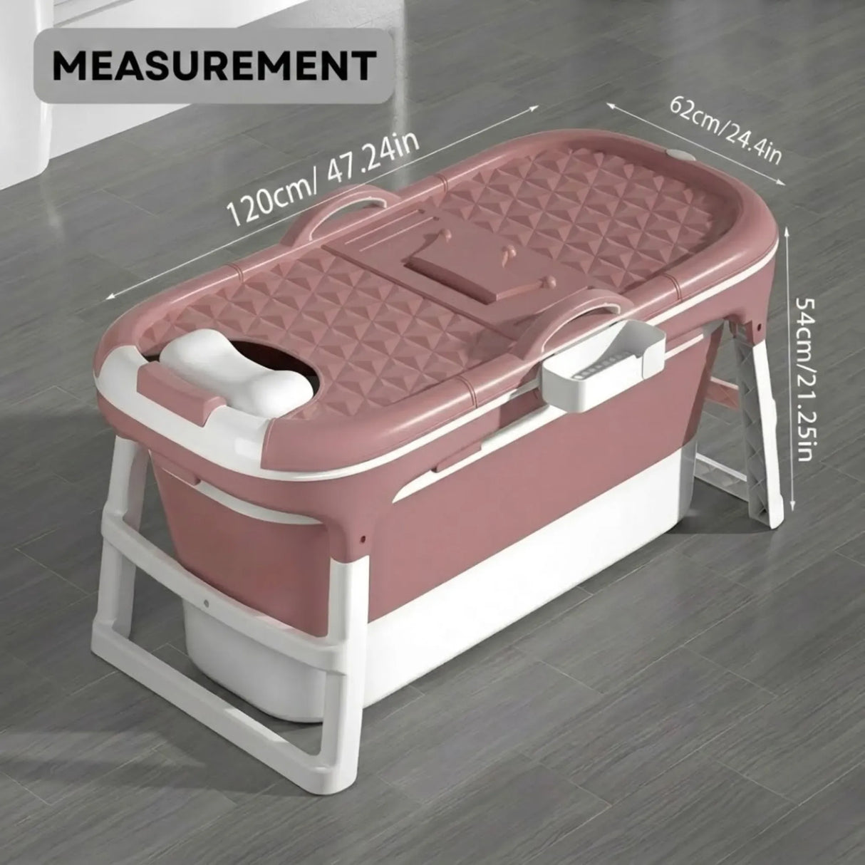 CARLA HOME Foldable Bathtub Adult - Collapsible Soaking Tub - Pink - Folding Bathub