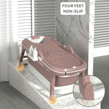 CARLA HOME Foldable Bathtub Adult - Collapsible Soaking Tub - Pink - Folding Bathub - Rear View