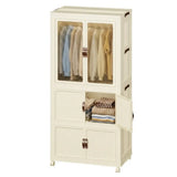 CARLA HOME 3 - Tier Foldable Wardrobe Cabinet - White - Plastic - Clothe Storage