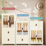 CARLA HOME 3 - Tier Foldable Wardrobe Cabinet - White - Plastic - Clothe Storage - 45-Degree Angle
