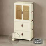 CARLA HOME 3 - Tier Foldable Wardrobe Cabinet - White - Plastic - Clothe Storage - Low Angle