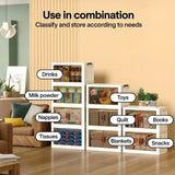 CARLA HOME 3 Tier Stackable Storage Cabinet with Wheels White - Storage Box - Plastic - 45-Degree Angle