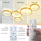LED Golden Ceiling Light with Remote Control, 54W - Side View