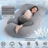 CARLA HOME U Shaped Pregnancy Pillow for Full Body Support Grey - Polyester - Full Body Pillow - 45-Degree Angle