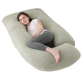 CARLA HOME U Shape Pregnancy Pillow Full Body Support - Green - Polyester - Full Body Pillow