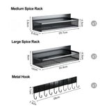 CARLA HOME 3 Pack Magnetic Spice Rack for Fridge Kitchen with Hook Bar - Top-Down View