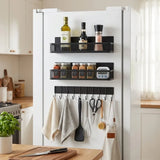 CARLA HOME 3 Pack Magnetic Spice Rack for Fridge Kitchen with Hook Bar - Low Angle