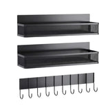 CARLA HOME 3 Pack Magnetic Spice Rack for Fridge Kitchen with Hook Bar - Extra Image