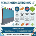 CARLA HOME 4 Pcs Colour Coded Cutting Board Set with Stand for Kitchen Organisation