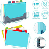 CARLA HOME 4 Pcs Colour Coded Cutting Board Set with Stand for Kitchen Organisation - Top-Down View