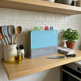 CARLA HOME 4 Pcs Colour Coded Cutting Board Set with Stand for Kitchen Organisation - Extra Image