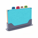 CARLA HOME 4 Pcs Colour Coded Cutting Board Set with Stand for Kitchen Organisation - Extra Image