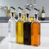 CARLA HOME 4 Pack Glass Oil Dispenser Bottle 500ml Transparent Kitchen - Extra Image