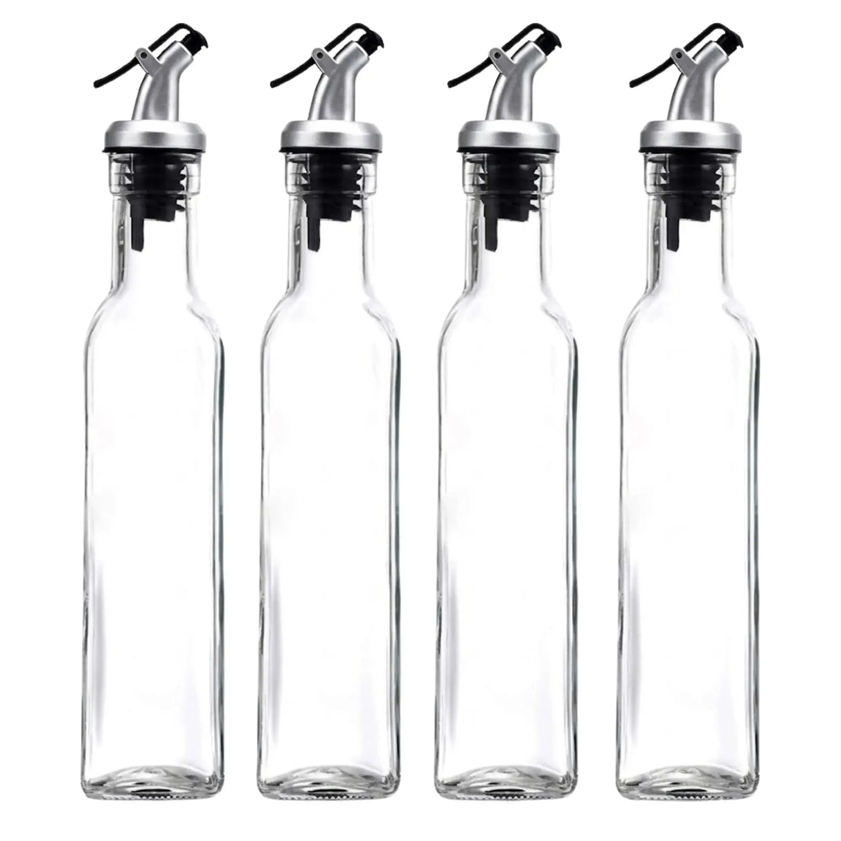 CARLA HOME 4 Pack Glass Oil Dispenser Bottle 500ml Transparent Kitchen