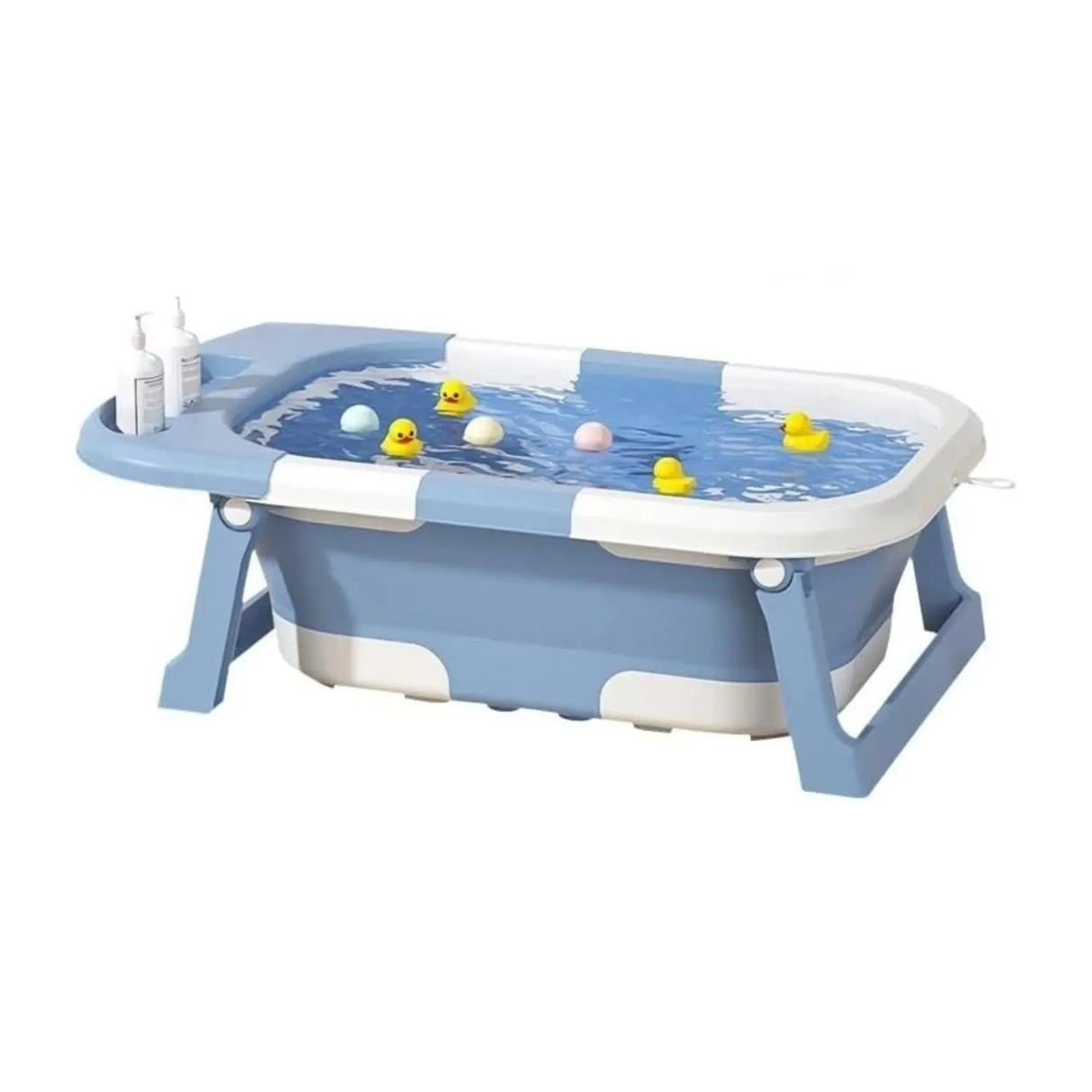 CARLA HOME Foldable Baby Bath Tub with Collapsible Toddler - Blue