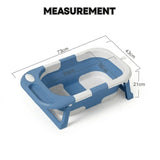 CARLA HOME Foldable Baby Bath Tub with Collapsible Toddler - Blue - Side View