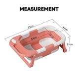 CARLA HOME Foldable Baby Bath Tub with Collapsible Toddler - Pink - Side View