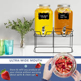 CARLA HOME 2 Pack Glass Drink Dispensers with Juice Pot Stand - 4L - Top-Down View