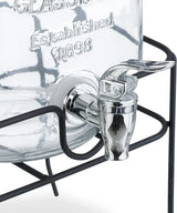 CARLA HOME 2 Pack Glass Drink Dispensers with Juice Pot Stand - 4L - 45-Degree Angle