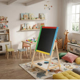 CARLA HOME 2-in-1 Kids Art Easel Chalkboard & Whiteboard - Front View