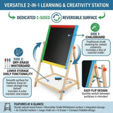 CARLA HOME 2-in-1 Kids Art Easel Chalkboard & Whiteboard - Side View