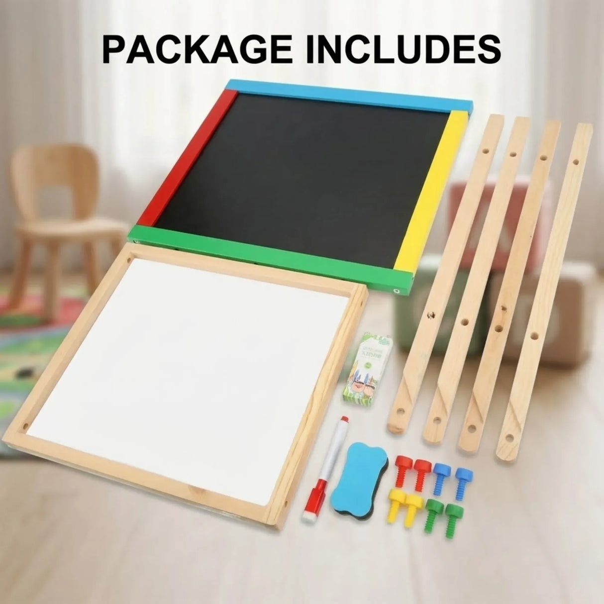 CARLA HOME 2-in-1 Kids Art Easel Chalkboard & Whiteboard