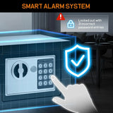 CARLA HOME Electronic Safe Box with Keypad Lock for Cash Locker - Rear View