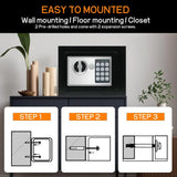 CARLA HOME Electronic Safe Box with Keypad Lock for Cash Locker - Close-Up Angle