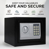 CARLA HOME Electronic Safe Box - Money Safe with Deposit Slot - Black - Cash Locker - Top-Down View