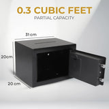 CARLA HOME Electronic Safe Box - Money Safe with Deposit Slot - Black - Cash Locker - 45-Degree Angle