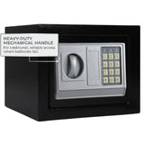 CARLA HOME Electronic Safe Box - Money Safe with Deposit Slot - Black - Cash Locker - Low Angle