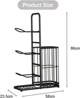 CARLA HOME Ball Storage Rack - 3-Tier Sports Organiser - Side View