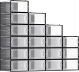 CARLA HOME 18-Pack Shoe Storage Boxes - Clear Stackable - Black - Shoe Box Storage - Extra Image